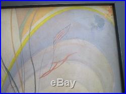 Vintage MID Century Modern Painting Abstract Expressionism Cubism Geometric Old