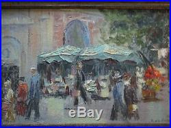 Vintage MID Century Modern Painting French France Impressionist City Urban 1950