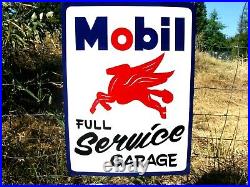 Vintage MOBIL PEGASUS Full Service Gas Station Oil Hand Painted Mechanic SIGN