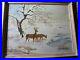 Vintage M. G. Foulke Winter Landscape With Deer Oil Painting Signed/Framed