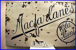 Vintage Macfarlane Vala Paints Porcelain Enamel Sign Board Advertising Collectib