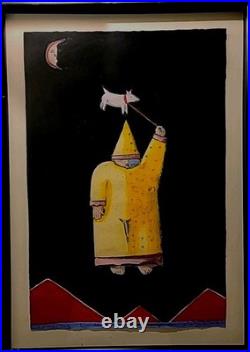 Vintage Martin Laborde Artist Proof Signed Original Painting 26x19 Framed Rare