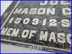 Vintage Mason Contractor Advertising Sign Reverse painted glass/ metal 25.5x12