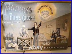 Vintage Masury's Pure Colors Paint advertising 23.5 X 17.5 Metal Wall Sign