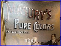 Vintage Masury's Pure Colors Paint advertising 23.5 X 17.5 Metal Wall Sign
