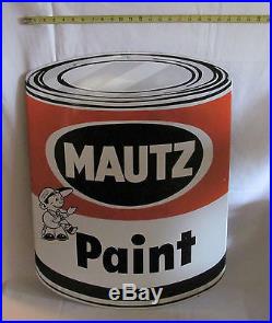 Vintage Mautz Paint Metal Advertising Sign 29 X 22 Stout Sign Co St Louis Mo