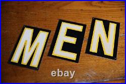 Vintage Mens Bathroom Restroom Metal Sign Smaltz Paint NOS Not Porcelain