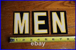 Vintage Mens Bathroom Restroom Metal Sign Smaltz Paint NOS Not Porcelain