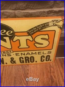 Vintage Metal Advertising Sign Pee Gee Paints, Stains, Hardware, Grocery