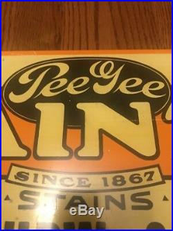 Vintage Metal Advertising Sign Pee Gee Paints, Stains, Hardware, Grocery