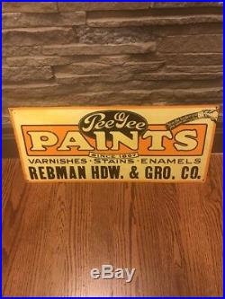 Vintage Metal Advertising Sign Pee Gee Paints, Stains, Hardware, Grocery