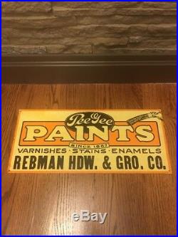 Vintage Metal Advertising Sign Pee Gee Paints, Stains, Hardware, Grocery