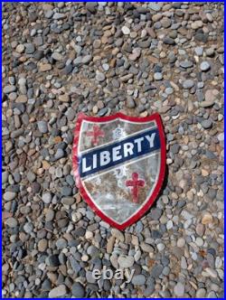 Vintage Metal Hand-painted Advertising Sign Liberty Shield Sign