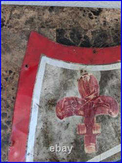 Vintage Metal Hand-painted Advertising Sign Liberty Shield Sign