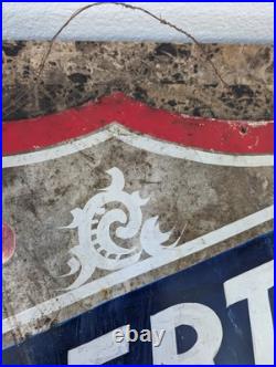 Vintage Metal Hand-painted Advertising Sign Liberty Shield Sign