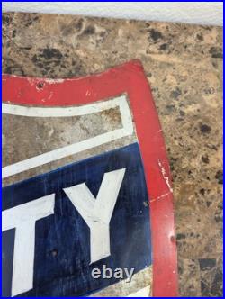 Vintage Metal Hand-painted Advertising Sign Liberty Shield Sign
