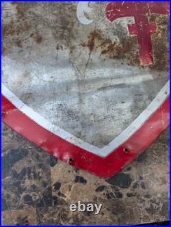 Vintage Metal Hand-painted Advertising Sign Liberty Shield Sign