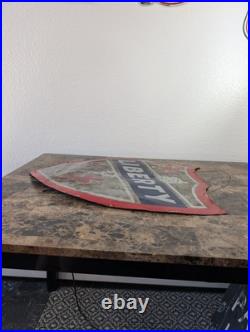 Vintage Metal Hand-painted Advertising Sign Liberty Shield Sign