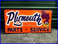 Vintage Metal Road Runner Dodge Plymouth PARTS SERVICE Truck 36 Car Hotrod Sign