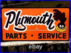 Vintage Metal Road Runner Dodge Plymouth PARTS SERVICE Truck 36 Car Hotrod Sign