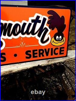 Vintage Metal Road Runner Dodge Plymouth PARTS SERVICE Truck 36 Car Hotrod Sign