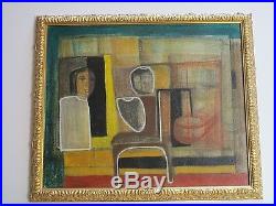 Vintage Mexican Painting Mystery Surreal Cubist Cubism Modernist Expressionism