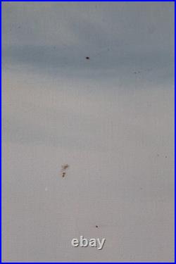 Vintage Mid-20th Century Signed Maritime Oil Painting of Tall Ship at Sea