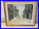 Vintage Mid Cent. Signed Oil on Board Painting Street Scene Buildings at Sunset
