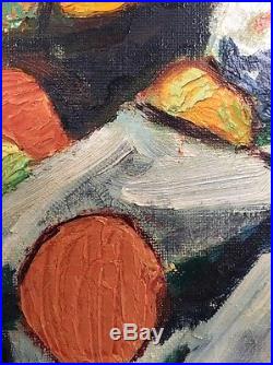 Vintage Mid Century Abstract Expressionist Oil Painting Signed Framed Still Life