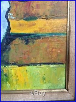 Vintage Mid Century Abstract Expressionist Oil Painting Signed Framed Still Life