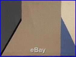 Vintage Mid Century Abstract Geometric Hard Edge Oil Painting 36