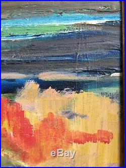 Vintage Mid Century Abstract Oil Painting Landscape Seascape