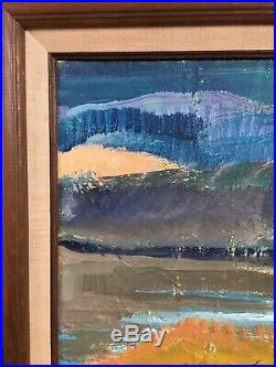 Vintage Mid Century Abstract Oil Painting Landscape Seascape
