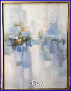 Vintage Mid Century Abstract Oil Painting Signed Framed