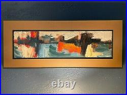 Vintage Mid-Century Abstract Oil on Board by Joe Ataide Original Palette Knife