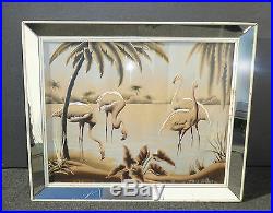 Vintage Mid-Century Flamingo Picture by Turner Wall Mirror #88