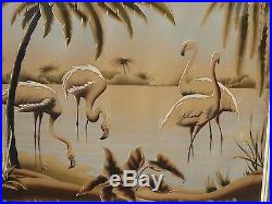 Vintage Mid-Century Flamingo Picture by Turner Wall Mirror #88