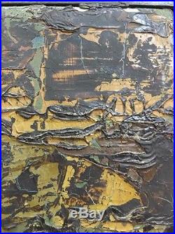 Vintage Mid Century German Abstract Expressionist Oil Painting Signed 1959