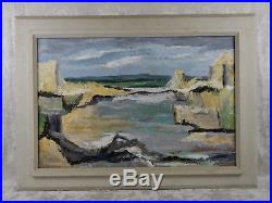Vintage Mid Century Impressionistic Southwest Landscape Oil Painting Signed