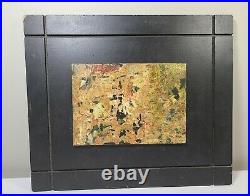 Vintage Mid Century Modern Abstract Oil on Board Painting SIGNED Puopolo