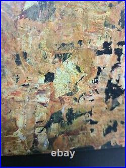 Vintage Mid Century Modern Abstract Oil on Board Painting SIGNED Puopolo