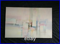 Vintage Mid Century Modern Abstract Original Acrylic Oil Painting Sign A Lillion