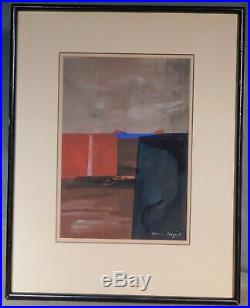 Vintage Mid-Century Modern Abstract Painting Russian Cubist SIGNED MYSTERY Art