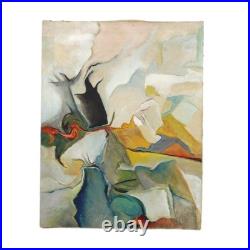 Vintage Mid Century Modern Abstract Painting Signed Aatis Lillstrom