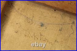 Vintage Mid Century Modern Abstract Painting Signed Aatis Lillstrom