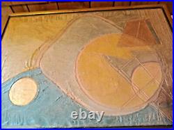 Vintage Mid Century Modern Abstract Painting Sun Warmed Ronald Hayes Maine 1979