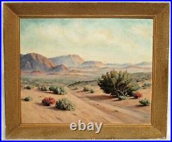 Vintage Mid Century Modern California Desert Oil Painting Signed Larry Stults