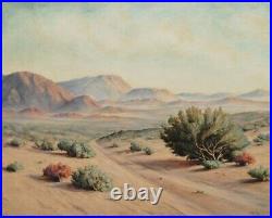 Vintage Mid Century Modern California Desert Oil Painting Signed Larry Stults