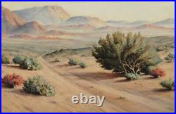 Vintage Mid Century Modern California Desert Oil Painting Signed Larry Stults