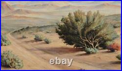 Vintage Mid Century Modern California Desert Oil Painting Signed Larry Stults